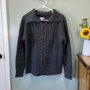 St. John’s Bay Women’s Gray Black Cardigan Size Medium